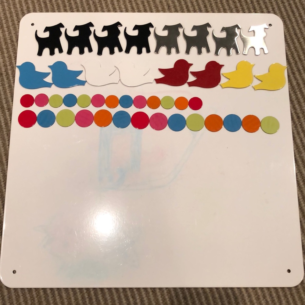 Magnetic white board & Magnets